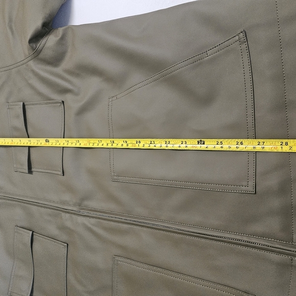 Good American Faux Leather Chore Zipper Front Collared Jacket Size 2 XL NW0T - Picture 7 of 10